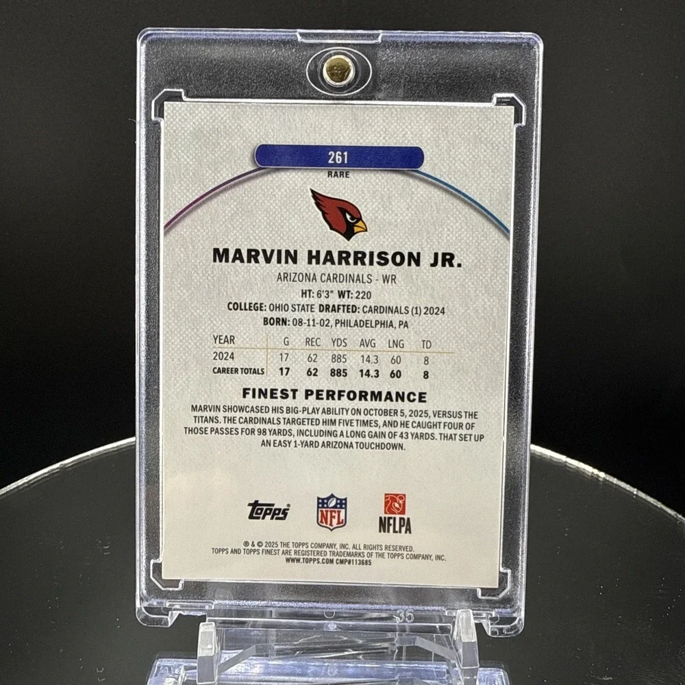 Marvin Harrison Jr 2025 Finest Oil Spill SSP /Case Hit Cardinals Casehit